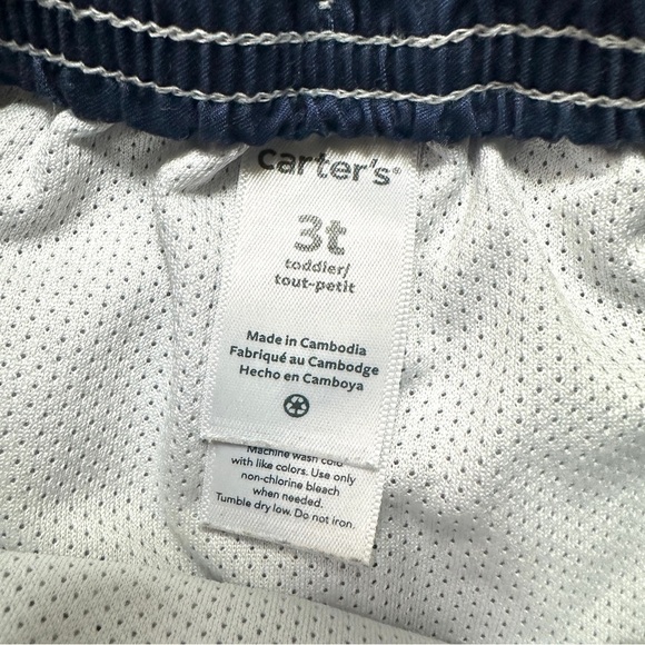 ⭐️ 5 for $25 Carter’s Kids Striped Swim Shorts - Red White and Blue Size 3 T - Picture 4 of 5